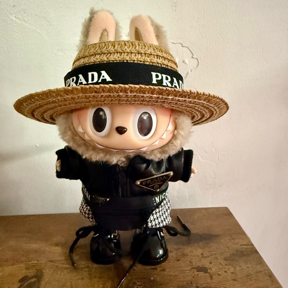 Prada Handbags - Macaron  Toffee Labubu dressed in Prada